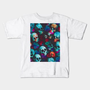 skulls and flowers Kids T-Shirt